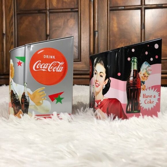 Set of 2 Vintage The Ladies and their Coke Nostalgia Angled Hinged Top Tins - Picture 4 of 9